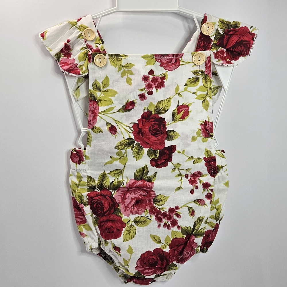 Floral Baby Romper with Ruffle Sleeves Size 2T Great for Photography